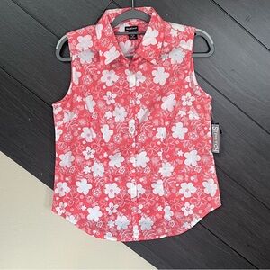 Northcrest Coral and White Floral Blouse